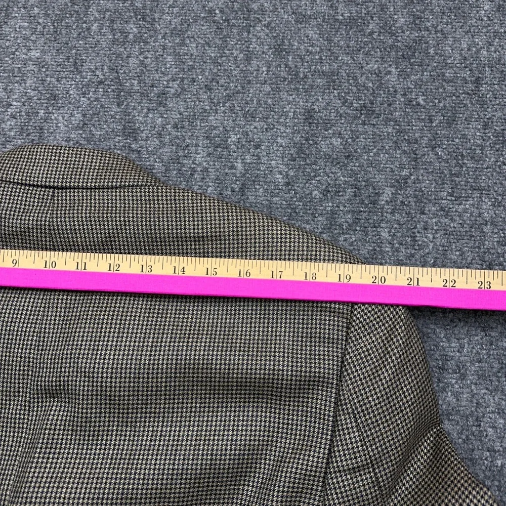 Ralph Lauren Blazer Sport Coat Mens 42R Brown Micro-Houndstooth Silk Wool Blend